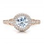 18k Rose Gold 18k Rose Gold Antique Milgrain Engagement Ring - Vanna K - Top View -  100060 - Thumbnail