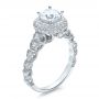 14k White Gold 14k White Gold Antique Milgrain Engagement Ring - Vanna K - Three-Quarter View -  100060 - Thumbnail