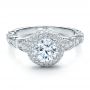  Platinum Platinum Antique Milgrain Engagement Ring - Vanna K - Flat View -  100060 - Thumbnail