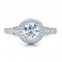 14k White Gold 14k White Gold Antique Milgrain Engagement Ring - Vanna K - Top View -  100060 - Thumbnail