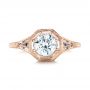 14k Rose Gold 14k Rose Gold Art Deco Blue Sapphire And Diamond Engagement Ring - Top View -  101988 - Thumbnail