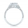 18k White Gold Art Deco Blue Sapphire And Diamond Engagement Ring - Front View -  101988 - Thumbnail