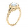18k Yellow Gold 18k Yellow Gold Art Deco Blue Sapphire And Diamond Engagement Ring - Three-Quarter View -  101988 - Thumbnail