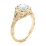 18k Yellow Gold 18k Yellow Gold Art Deco Blue Sapphire And Diamond Engagement Ring - Three-Quarter View -  101988 - Thumbnail