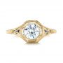 14k Yellow Gold 14k Yellow Gold Art Deco Blue Sapphire And Diamond Engagement Ring - Top View -  101988 - Thumbnail