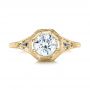 18k Yellow Gold 18k Yellow Gold Art Deco Blue Sapphire And Diamond Engagement Ring - Top View -  101988 - Thumbnail