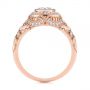 14k Rose Gold Art Deco Diamond Halo Engagement Ring - Front View -  105790 - Thumbnail