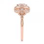 18k Rose Gold 18k Rose Gold Art Deco Diamond Halo Engagement Ring - Side View -  105790 - Thumbnail