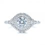 14k White Gold 14k White Gold Art Deco Diamond Halo Engagement Ring - Top View -  105790 - Thumbnail