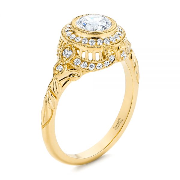 Yellow Gold Vintage Engagement Ring | Antique Design 1.00ct / 18kt / Yellow