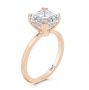 18k Rose Gold 18k Rose Gold Asscher Cut Hidden Halo Engagement Ring - Three-Quarter View -  107585 - Thumbnail