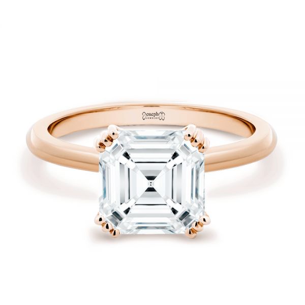 Rose gold asscher cut engagement ring 2025