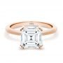 18k Rose Gold 18k Rose Gold Asscher Cut Hidden Halo Engagement Ring - Flat View -  107585 - Thumbnail