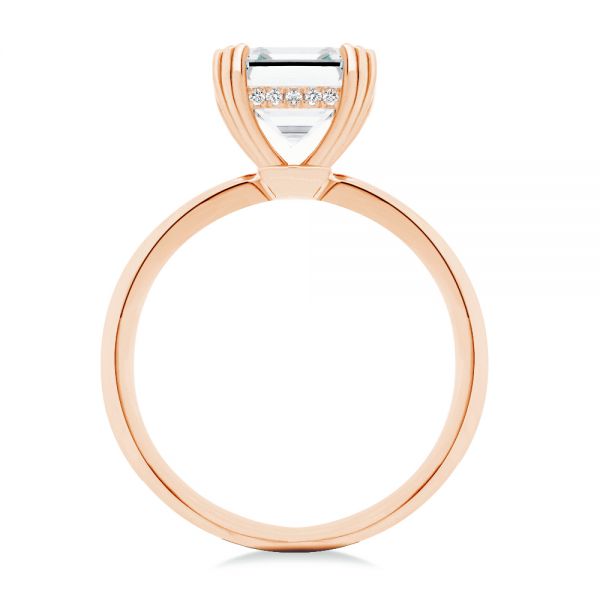 14k Rose Gold 14k Rose Gold Asscher Cut Hidden Halo Engagement Ring - Front View - 107585