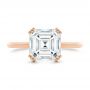 14k Rose Gold 14k Rose Gold Asscher Cut Hidden Halo Engagement Ring - Top View -  107585 - Thumbnail