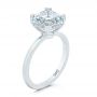 14k White Gold 14k White Gold Asscher Cut Hidden Halo Engagement Ring - Three-Quarter View -  107585 - Thumbnail