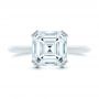 18k White Gold 18k White Gold Asscher Cut Hidden Halo Engagement Ring - Top View -  107585 - Thumbnail