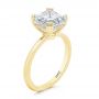 18k Yellow Gold Asscher Cut Hidden Halo Engagement Ring - Three-Quarter View -  107585 - Thumbnail