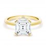 14k Yellow Gold 14k Yellow Gold Asscher Cut Hidden Halo Engagement Ring - Flat View -  107585 - Thumbnail