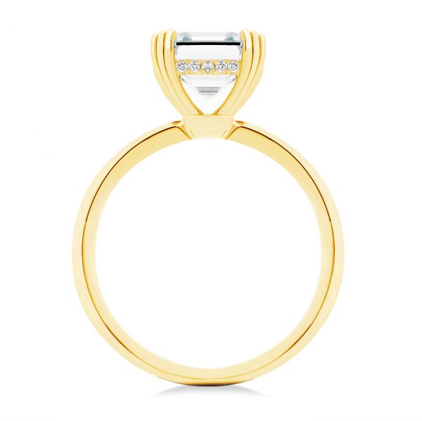 14k Yellow Gold 14k Yellow Gold Asscher Cut Hidden Halo Engagement Ring - Front View -  107585