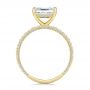 18k Yellow Gold Asscher Cut Pave Engagement Ring - Front View -  107295 - Thumbnail