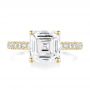 18k Yellow Gold Asscher Cut Pave Engagement Ring - Top View -  107295 - Thumbnail