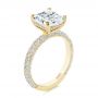 14k Yellow Gold 14k Yellow Gold Asscher Cut Pave And Hidden Halo Engagement Ring - Three-Quarter View -  107295 - Thumbnail