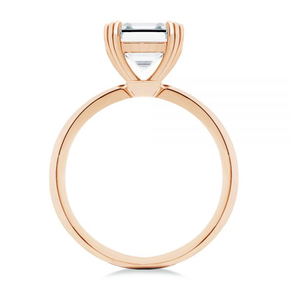 18k Rose Gold 18k Rose Gold Asscher Cut Solitaire Engagement Ring - Front View -  107440