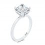 18k White Gold 18k White Gold Asscher Cut Solitaire Engagement Ring - Three-Quarter View -  107440 - Thumbnail