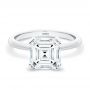  Platinum Platinum Asscher Cut Solitaire Engagement Ring - Flat View -  107440 - Thumbnail