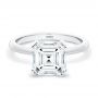 14k White Gold 14k White Gold Asscher Cut Solitaire Engagement Ring - Flat View -  107440 - Thumbnail