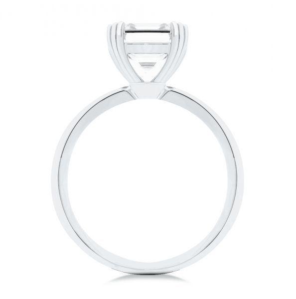 18k White Gold 18k White Gold Asscher Cut Solitaire Engagement Ring - Front View -  107440