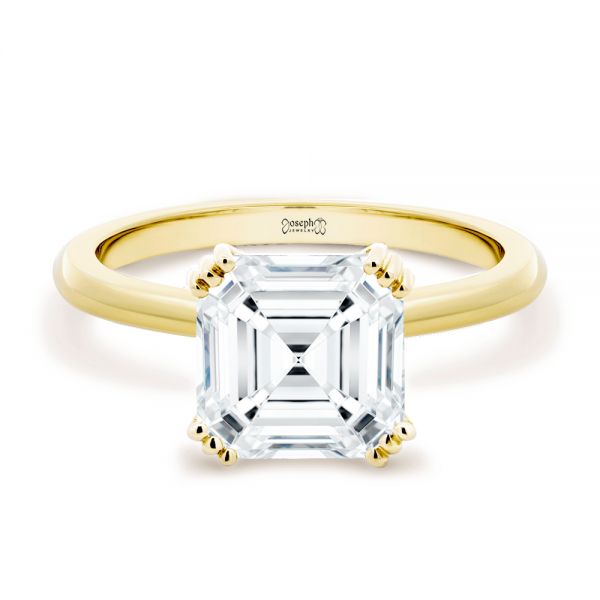 18k Yellow Gold Asscher Cut Solitaire Engagement Ring - Flat View - 107440