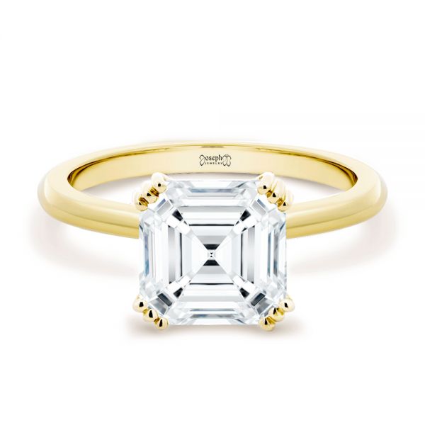 14k Yellow Gold 14k Yellow Gold Asscher Cut Solitaire Engagement Ring - Flat View -  107440