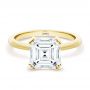 14k Yellow Gold 14k Yellow Gold Asscher Cut Solitaire Engagement Ring - Flat View -  107440 - Thumbnail