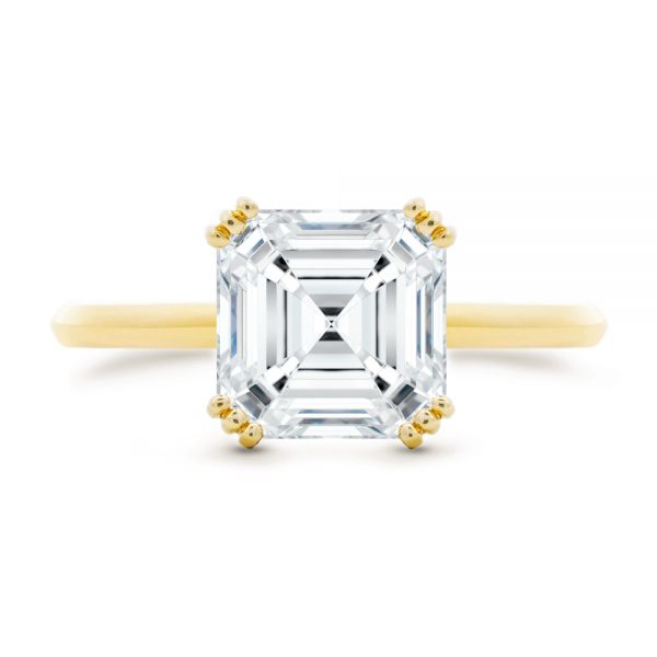 18k Yellow Gold Asscher Cut Solitaire Engagement Ring - Top View - 107440