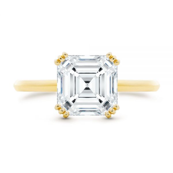 18k Yellow Gold Asscher Cut Solitaire Engagement Ring - Top View -  107440