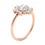 18k Rose Gold Baguette Cluster Halo And Rose Cut Diamond Engagement Ring