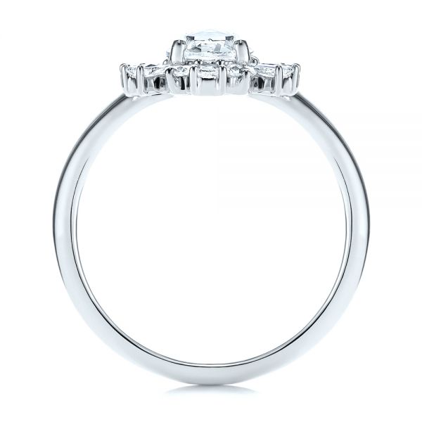 Platinum Platinum Baguette Cluster Halo And Rose Cut Diamond Engagement Ring - Front View - 106181