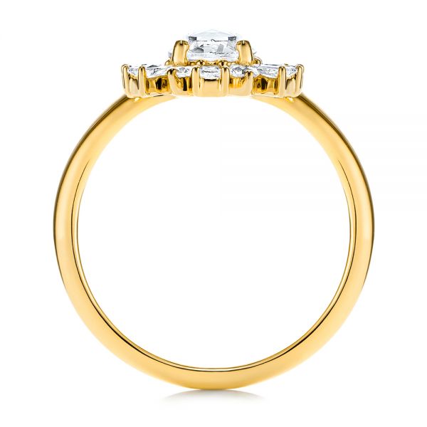 14k Yellow Gold 14k Yellow Gold Baguette Cluster Halo And Rose Cut Diamond Engagement Ring - Front View -  106181 - Thumbnail