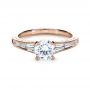 14k Rose Gold 14k Rose Gold Baguette Diamond Engagement Ring - Flat View -  1150 - Thumbnail