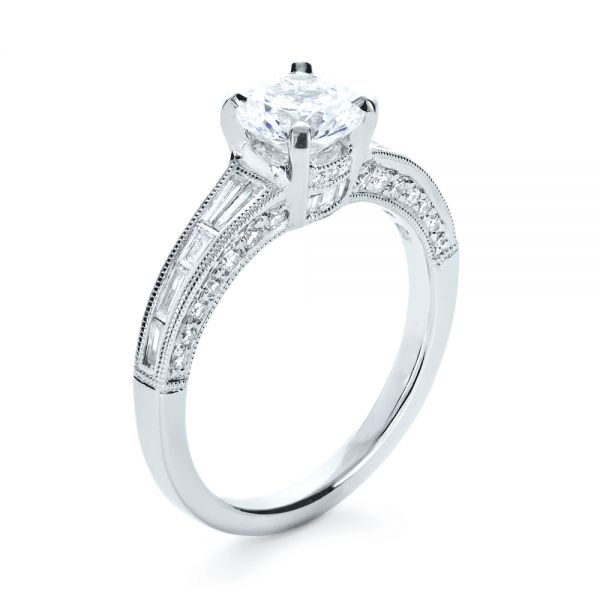 Baguette Diamond Engagement Ring - Image