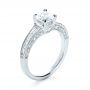 18k White Gold Baguette Diamond Engagement Ring - Three-Quarter View -  1150 - Thumbnail