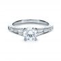 18k White Gold Baguette Diamond Engagement Ring - Flat View -  1150 - Thumbnail