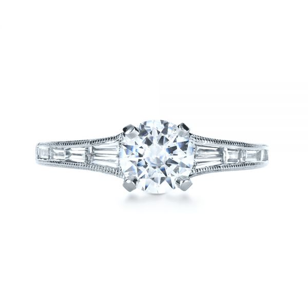Baguette Diamond Engagement Ring - Image