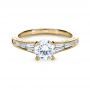 18k Yellow Gold 18k Yellow Gold Baguette Diamond Engagement Ring - Flat View -  1150 - Thumbnail