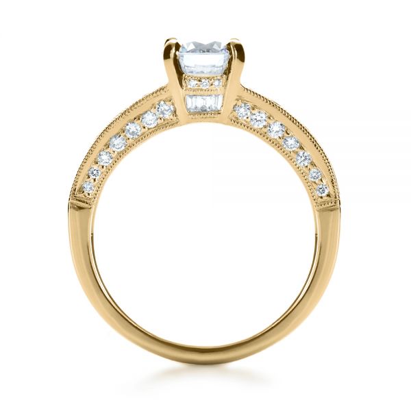 14k Yellow Gold 14k Yellow Gold Baguette Diamond Engagement Ring - Front View - 1150
