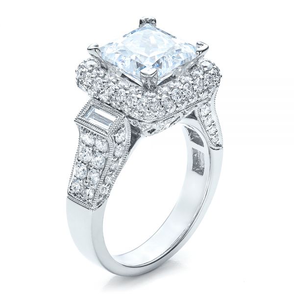 princess cut diamond with side stones