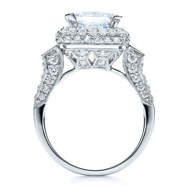 Baguette Side Stones Princess Cut Engagement Ring - Vanna K #100037 ...