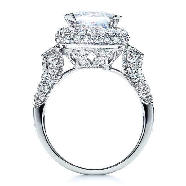 Baguette Side Stones Princess Cut Engagement Ring - Vanna K #100037 ...